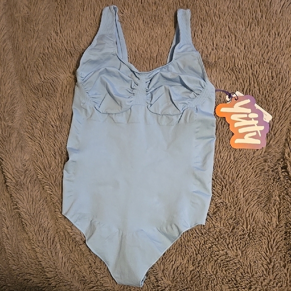 Yitty Light Blue Nearly Naked Shaping Thong Bodysuit 1X-2X - Picture 1 of 5